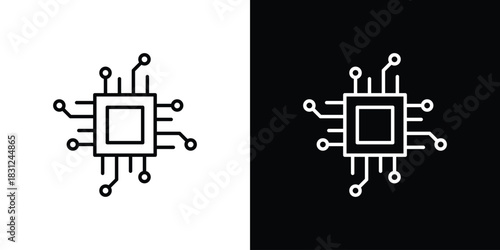 Computer microchip icon In Trendy Design Vector Eps 10