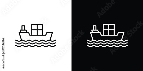 Container ship icon In Trendy Design Vector Eps 10