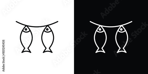 Dried fish icon In Trendy Design Vector Eps 10