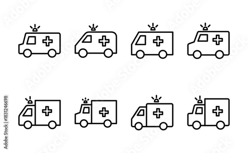 Ambulance icon vector. ambulance truck sign and symbol. ambulance car