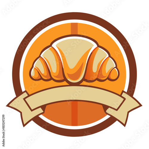 Delicious croissant on shop symbol making viewer hungry