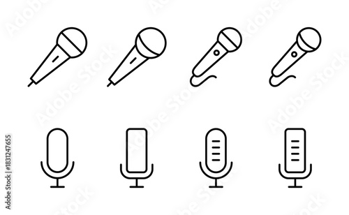 Microphone icon vector. karaoke sign and symbol