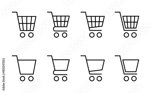 Shopping icon vector. Shopping cart sign and symbol. Trolley icon