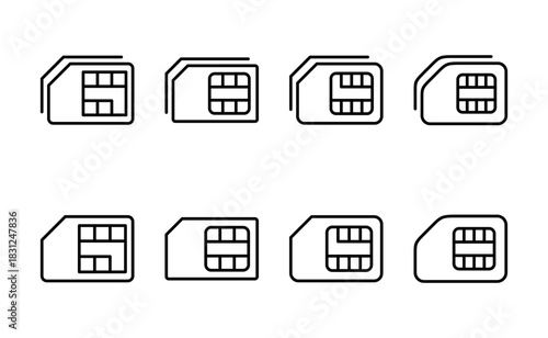 Sim card icon vector. dual sim card sign and symbol