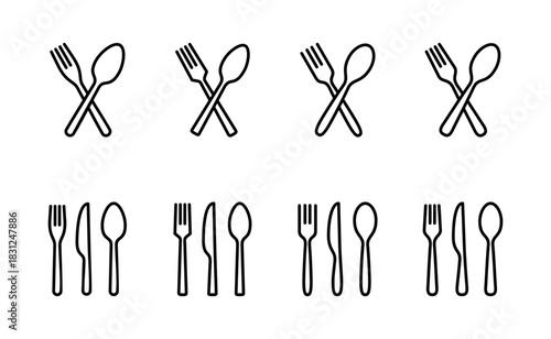 spoon and fork icon vector. spoon, fork and knife icon vector. restaurant sign and symbol