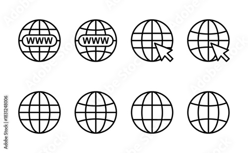 Web icon vector. go to web sign and symbol. web click icon. Global search icon