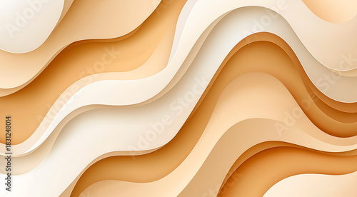 Abstract  waves in warm beige and cream tones  