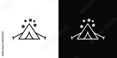 Night camping icon In Trendy Design Vector Eps 10