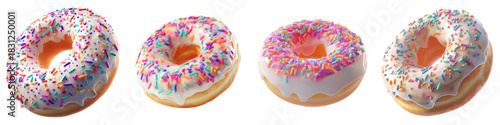 Delicious donuts with sprinkles, perfect for sweet treats, bakery promotions, and cheerful celebrations, bringing joy and indulgence, a delightful confectionery concept!
