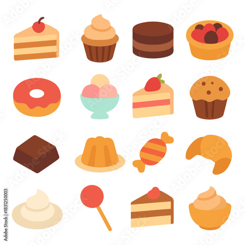 Sweet Treats Assortment: A mouthwatering array of delicious pastries, cakes, and candies. This image is the perfect invitation to a sweet escape.