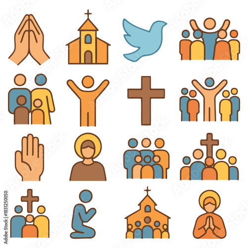 Sacred Icons of Faith: An assortment of carefully designed icons that represent significant symbolism.