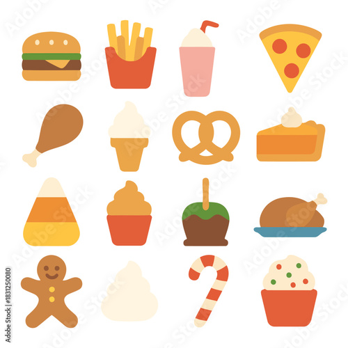 Assortment of Culinary Delights: A vibrant array of iconic foods, offering a feast for the eyes and a promise of delightful flavors. Each item, carefully presented.