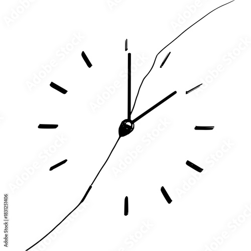 Is time running out? a minimalist illustration of a person walking under a clock, pondering life choices