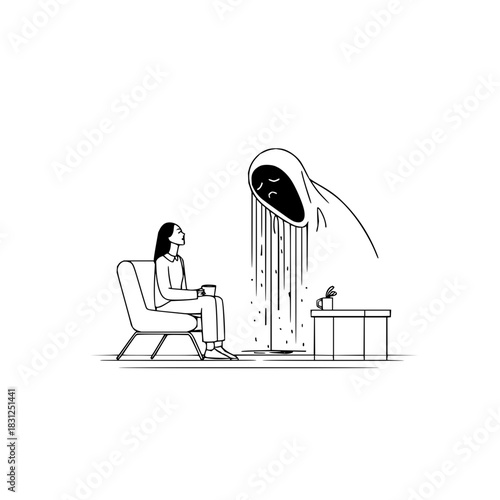 Two birds on a cliff edge contemplating the abyss: a minimalist masterpiece that speaks volumes about life