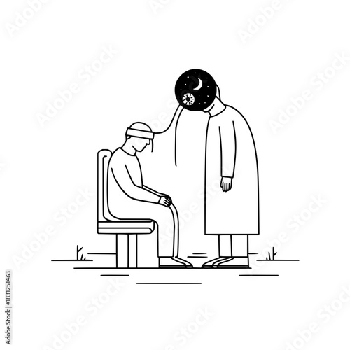 Battling the inner demons: a haunting illustration of facing your fears and overcoming mental health struggles