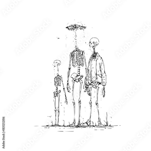 Unearthly family portrait: a skeletal gathering that will send shivers down your spine and bones rattling