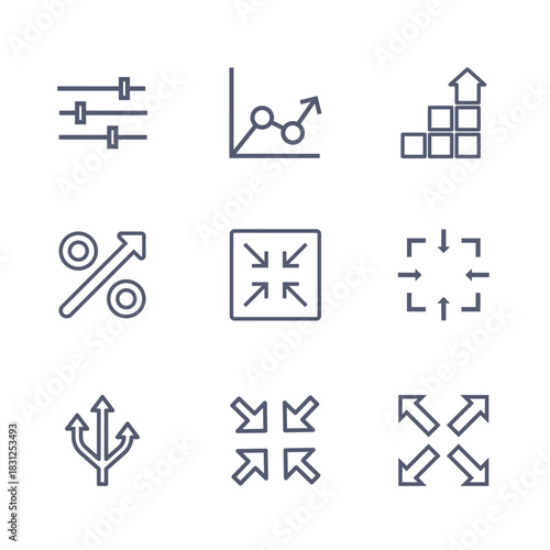 Metrics & Navigation, Misc Arrows and Chart Elements Icons