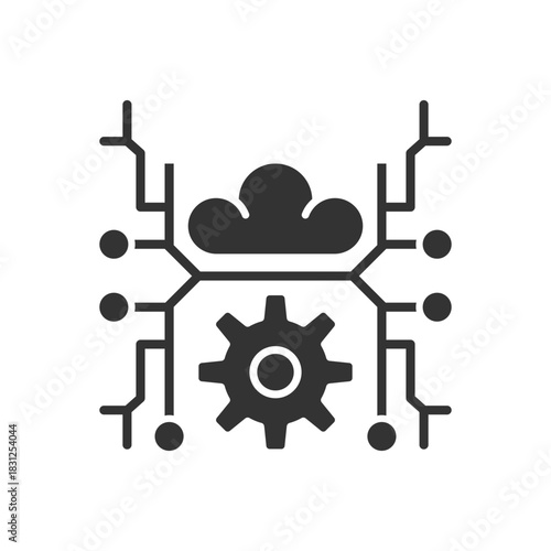 AI Cloud Computing With Gear Icon