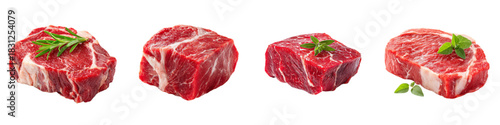 Prime cuts of fresh beef, ready for grilling, a butcher's selection of delicious, juicy red meat perfect for culinary inspiration and summer barbecues, mouth watering and savory