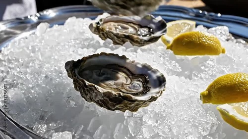 Wallpaper Mural Clean raw oyster presentation with fresh tones Torontodigital.ca