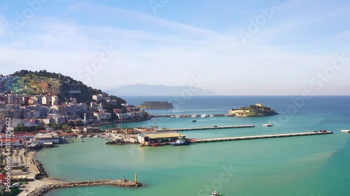 Wallpaper Mural Aerial view of Kusadasi cityscape and harbor, Turkiye. Torontodigital.ca
