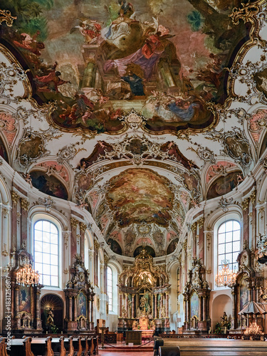 Mainz, Germany. Interior of Church of St. Augustin. The church was built from 1768 to 1771.