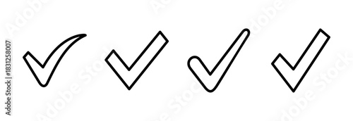 Check mark icon vector illustration. Tick mark sign and symbol