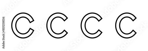 Copyright icon vector illustration. copyright sign and symbol