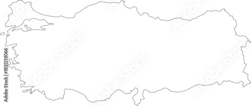 Turkey Map Stroke Outline Stroke Transparent Editable Vector