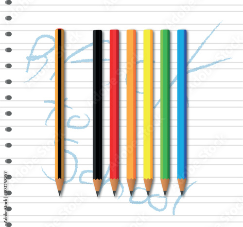 Pencil and colour pencils