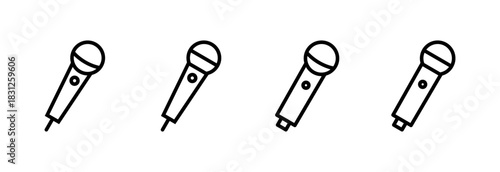 Microphone icon vector illustration. karaoke sign and symbol