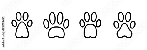 Paw icon vector illustration. paw print sign and symbol. dog or cat paw