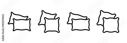 Pillow icon vector illustration. Pillow sign and symbol. Comfortable fluffy pillow