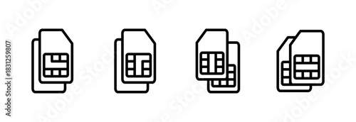 Sim card icon vector illustration. dual sim card sign and symbol