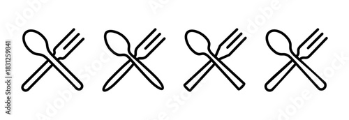 spoon and fork icon vector illustration. spoon, fork and knife icon vector. restaurant sign and symbol
