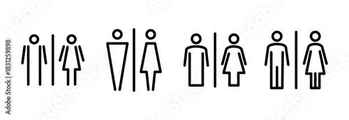 Toilet icon vector illustration. Girls and boys restrooms sign and symbol. bathroom sign. wc, lavatory