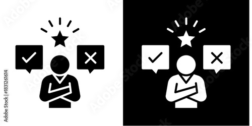 Bold Decision  Icon Set White Style Collection
