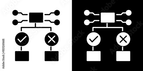 Smart Decision Tree  Icon Set White Style Collection
