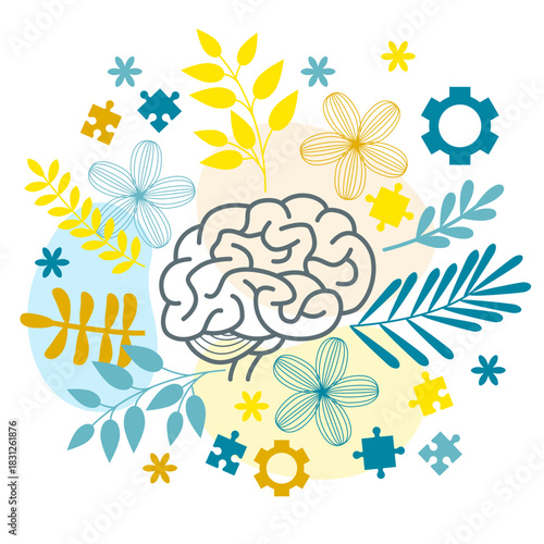 Mental Health. Abstract Mental Health And Wellness. Creative Brain. Mental health mind