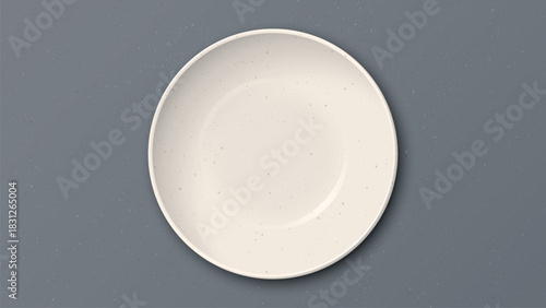 Top view of empty circle bowl on cement background