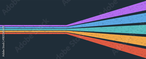 Funky Vintage Rainbow Stripe Pattern