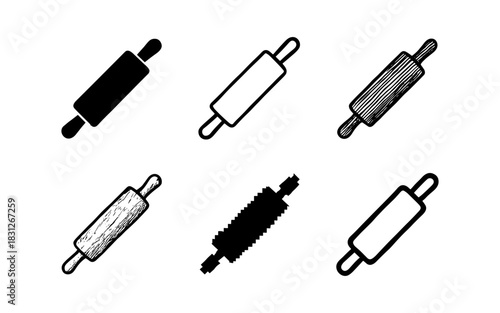 Diverse rolling pin designs for baking enthusiasts in various artistic styles