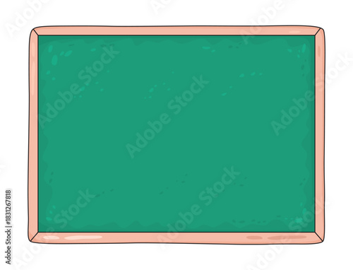 Blank green chalkboard cartoon illustration isolated vector