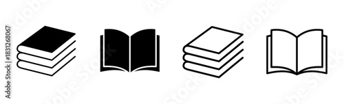 Book icon set. open book icon vector. ebook icon