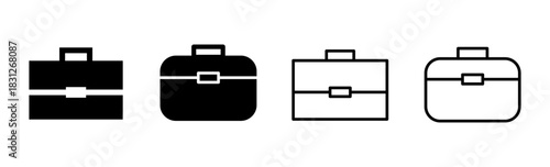 Briefcase icon set. suitcase icon. luggage symbol.
