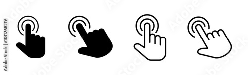 Hand cursor icon set. click icon vector. hand click. pointer