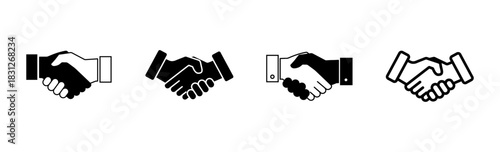 Handshake icon set. business handshake. contact agreement