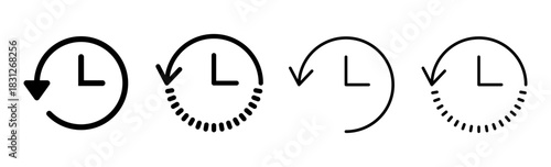 History icon set. recent event history