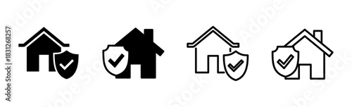 House insurance icon set. house protection icon.