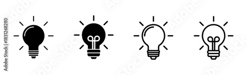 Lamp icon set. Light bulb icon vector. idea symbol.